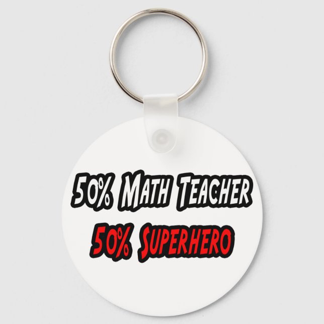 Chaveiro Professor de Matemática / Super-herói (Frente)