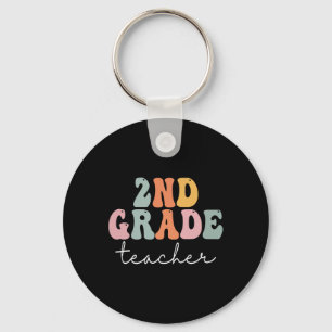 Chaveiro Professor do 2º ano Retro Groovy Vintage Primeiro 