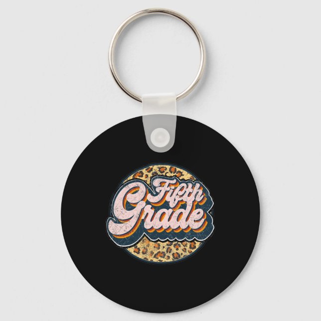 Chaveiro Professor do Quinto Ano de Leopardo Fofo Volta às  (Frente)