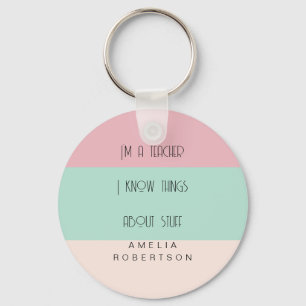 Chaveiro Professor engraçado colorblock personalizado