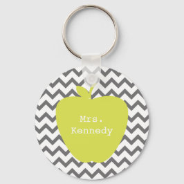 Chaveiro Professora da cinza Chevron Neon Apple