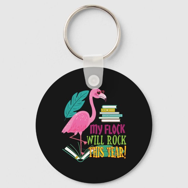 Chaveiro Professora Flamingo Meu Relógio Vai Balançar A Esc (Frente)