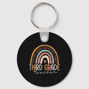 Chaveiro Professora Grau Ensino Amor Inspira Boho Rainbow