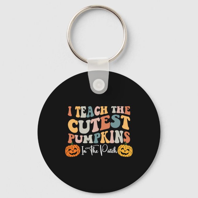 Chaveiro Professora Halloween Cutest Pumpkins Retro Profess (Frente)