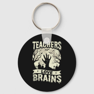 Chaveiro professores de halloween adoram zumbis cerebrais