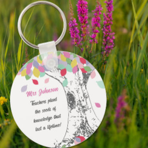 Chaveiro Professores Plantam a semente da árvore arco-íris