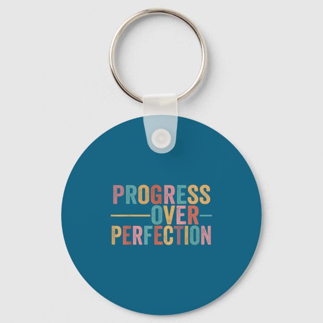 Chaveiro Progress Over Perfection Motivational Teacher Retr (Frente)