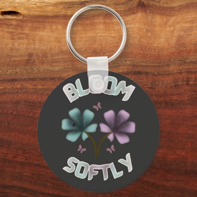 Chaveiro Projeto de Design Floral de Primavera Bloom Softly (Frente)