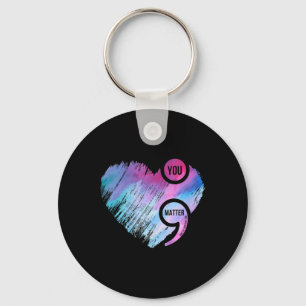 Chaveiro Projeto de Semicolon Cardíaco Prevenção Suicida Aw