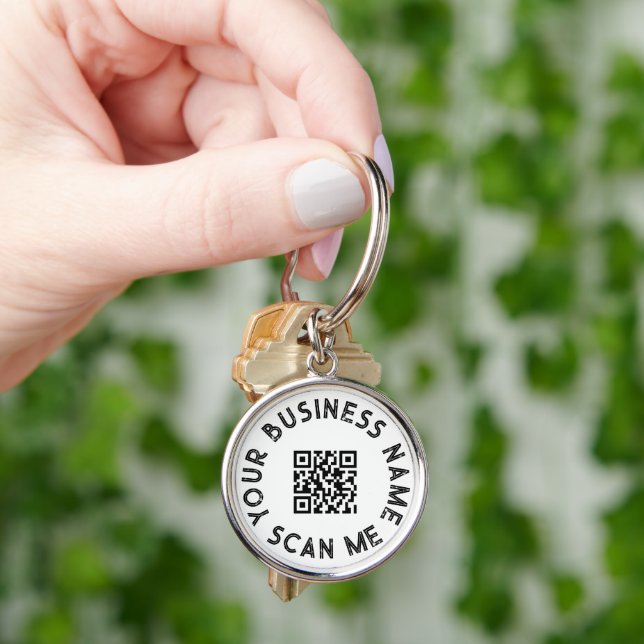 Chaveiro Promocional de Código QR de Empresa Personalizado (Mão)