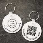 Chaveiro Promocional de código QR do logotipo moderno<br><div class="desc">Chaveiro moderno e simples para a sua empresa ou organização. Adicione seu logotipo e código QR e uma linha de texto personalizado em cada lado,  como nome da sua empresa,  slogan,  obrigado,  etc.</div>