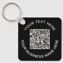 Chaveiro Promocional de código QR simples preto