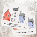 Chaveiro Promocional do Agente Imobiliário da Watercolor Ho<br><div class="desc">Apresentando uma pintura de aquarela original de casas. Promova sua empresa Imobiliária ou Letting Agent com um presente para seus clientes e clientes quando eles se mudarem para sua nova casa. Altere o texto para personalizar. Arte original de Nic Squirrell.</div>