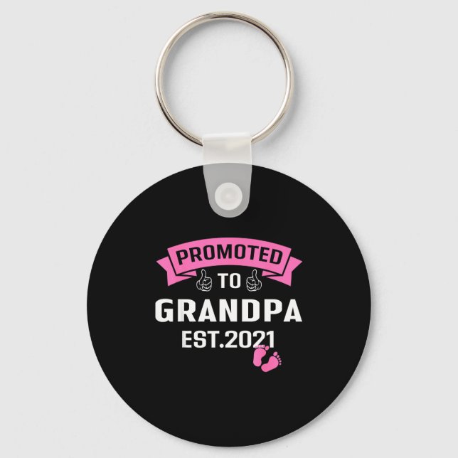 Chaveiro Promoted To Grandpa Est 2021 Funny New Grandfather (Frente)