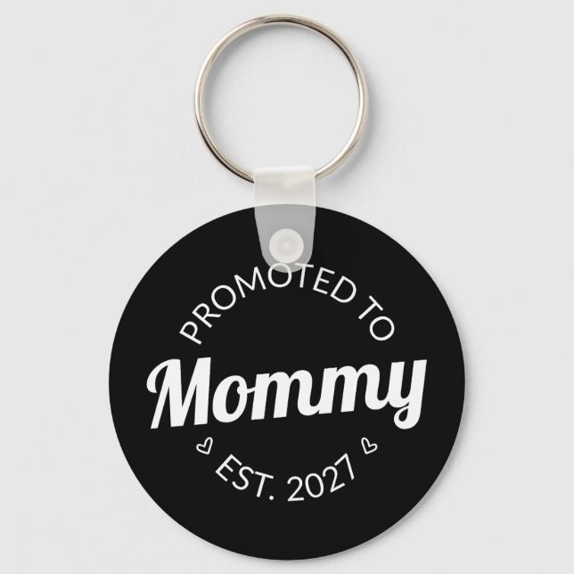 Chaveiro Promovida a Mamãe Est 2027 Anúncio de Nova Mamãe I (Frente)