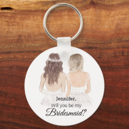 Chaveiro proposta de bridesmaid de ilustração de script mod