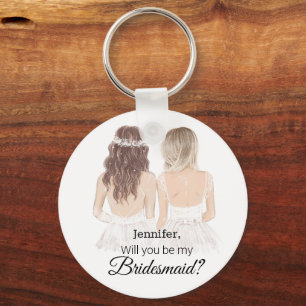 Chaveiro proposta de bridesmaid de ilustração de script mod