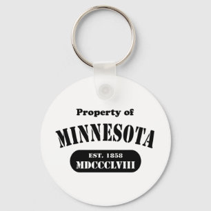 Chaveiro Propriedade de Minnesota - texto negro