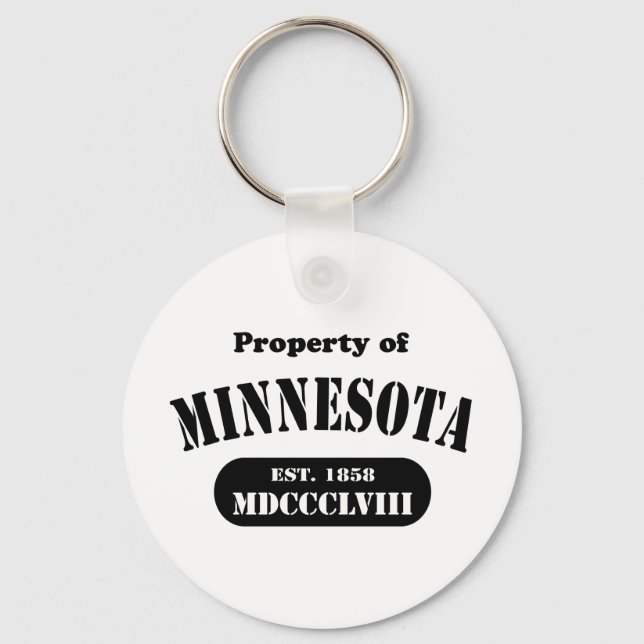 Chaveiro Propriedade de Minnesota - texto negro (Frente)