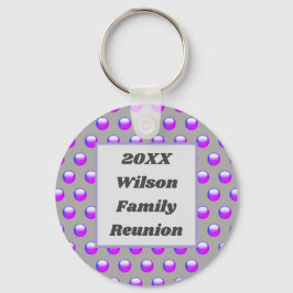 Chaveiro Proteção da Bolinhas Roxa Vibrante da Reunião Fami