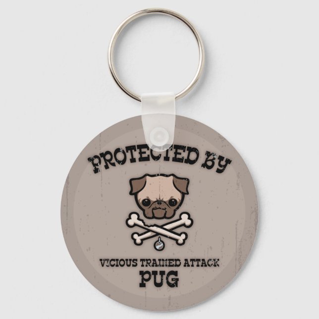 Chaveiro Protegido por Pug (Frente)