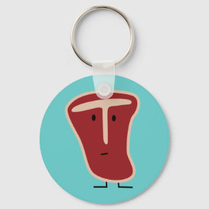 Chaveiro Proteína de carne de bife T-osso grelhada carne de