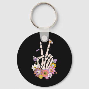 Chaveiro Proteja Sua Flor de Paz Caveira Esqueleto Mão Ment