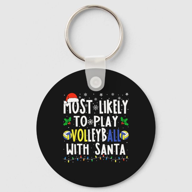 Chaveiro Provável Jogar Voleibol Com Vol De Natal De Papais (Frente)