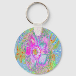 Chaveiro Psicodélico, Rosa Quente e Hibisco Ultra-Violeta