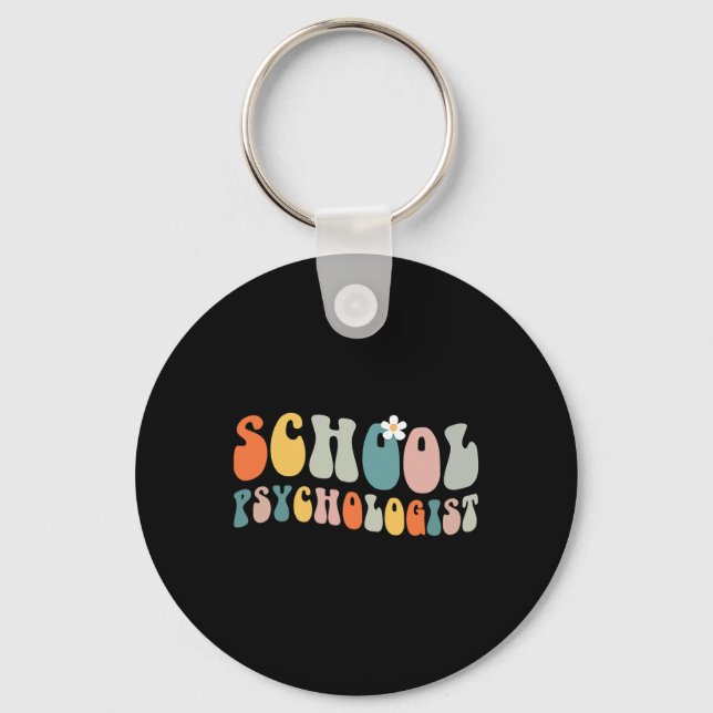 Chaveiro Psicóloga Groovy Retro Vintage Psicology Teach (Frente)