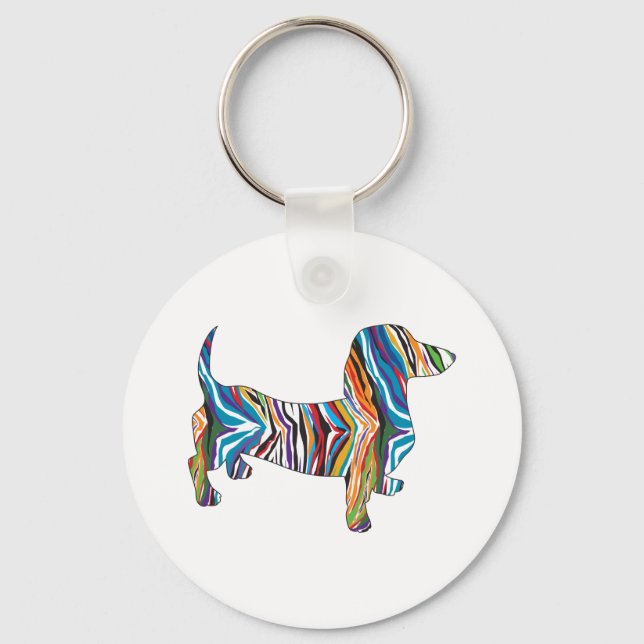 Chaveiro Psychedelic Dachshund (Frente)