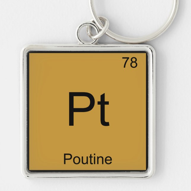 Chaveiro Pt - Poutine Funny Chemistry Element Symbol Tee (Frente)