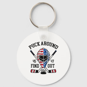 Chaveiro Puck Around e Descobrir Camisa de Hockey Engraçada