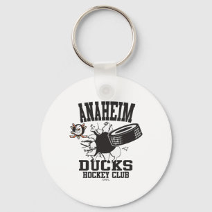 Chaveiro Puck de Hockey Anaheim Ducks Burst Laranja Oficial