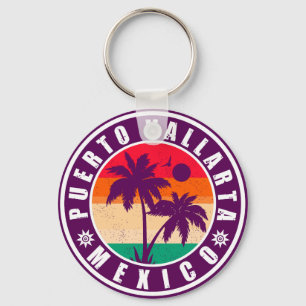 Chaveiro Puerto Vallarta Palm Tree Retro Souvenir 80
