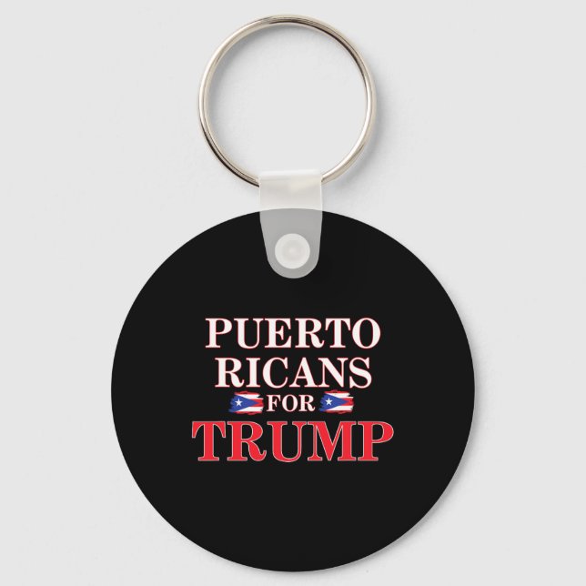 Chaveiro Puertorriqueños Por Trump Orgulho Patriótico Ameri (Frente)