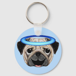 Chaveiro Pug Angel Emoji - Angel Pug Emoji