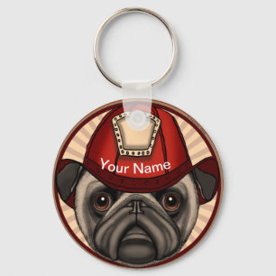 Chaveiro Pug Bombeiro