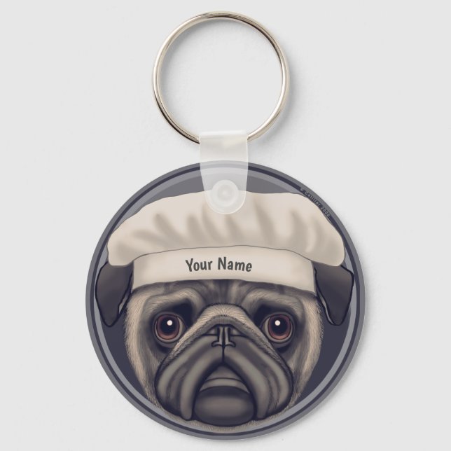 Chaveiro Pug Chef (Frente)