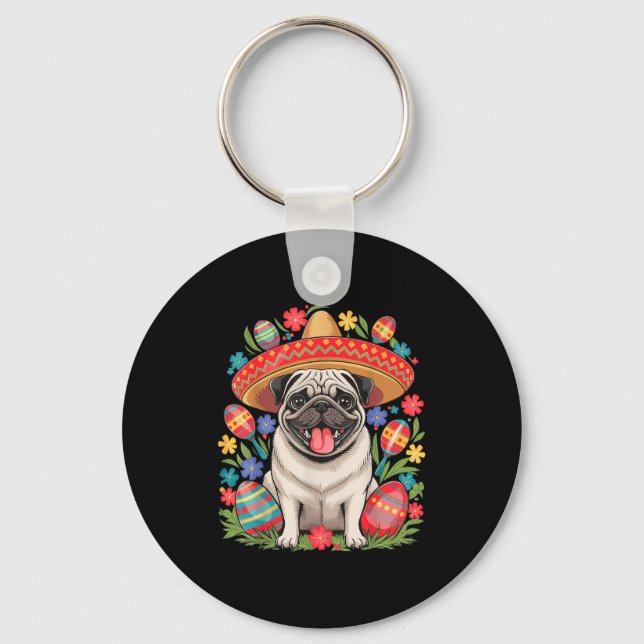 Chaveiro Pug cinco de maio  (Frente)