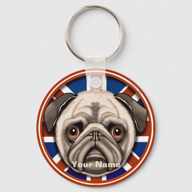 Chaveiro Pug da Inglaterra  (Frente)