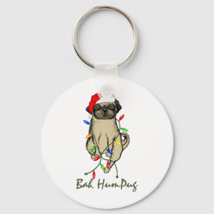Chaveiro Pug Dog Bah Humpug Feliz Natal