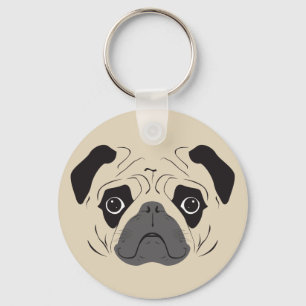 Chaveiro Pug Face Silhout