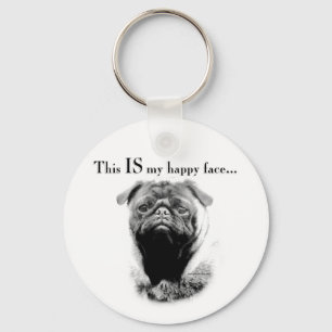 Chaveiro Pug Happy Face