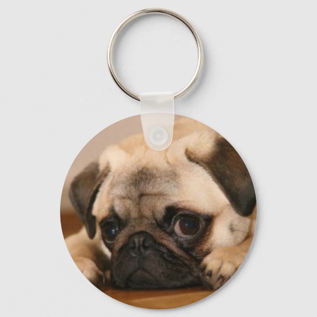 Chaveiro " Pug Inocente " (Frente)