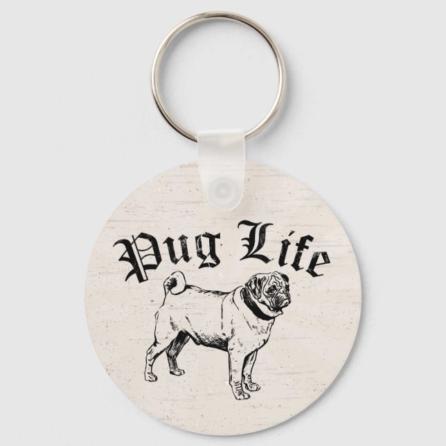 Chaveiro Pug Life Funny Dog Gangster (Frente)