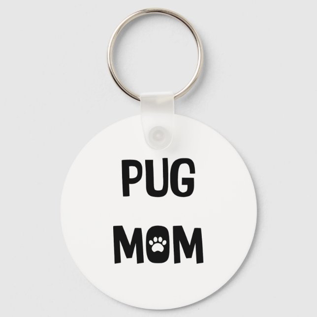 Chaveiro Pug Mãe (Frente)