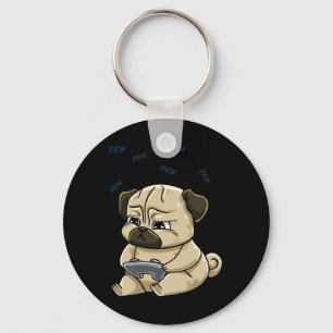 Chaveiro Pug Pew Gamepad Cute Hob