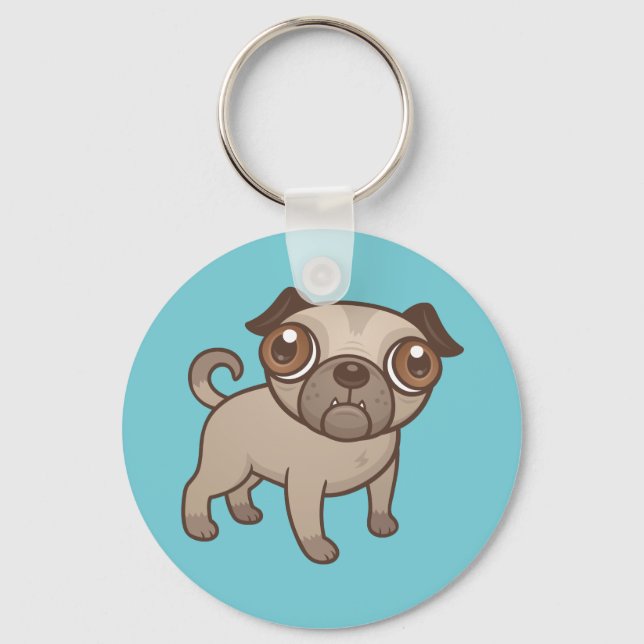Chaveiro Pug Puppy Cartoon (Frente)