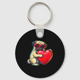 Chaveiro Pug vintage engraçado juventude vida pai mãe cão r